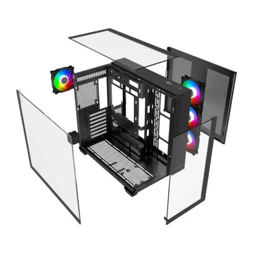 Thunder Battle Station TGC-666 Gaming PC Case - Tempered Glass, RGB, E-ATX Support