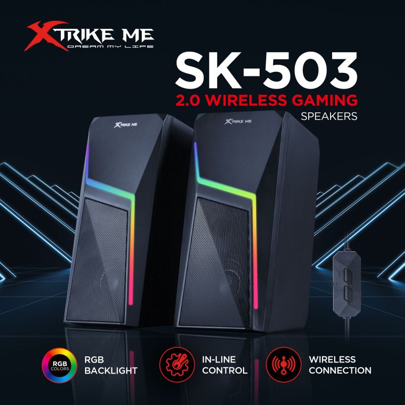 XTRIKE ME SK-503 RGB Gaming Speaker 2.1 - Wired Bluetooth PC Speakers