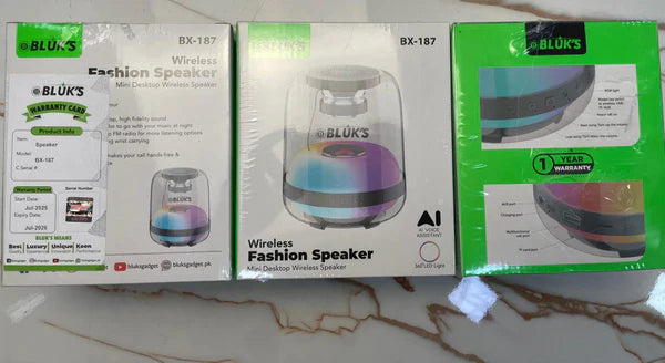 BX-187 Portable Bluetooth Speaker 5.3 - Wireless Mini Speaker with RGB LED Lights, AI Voice Control & Deep Bass