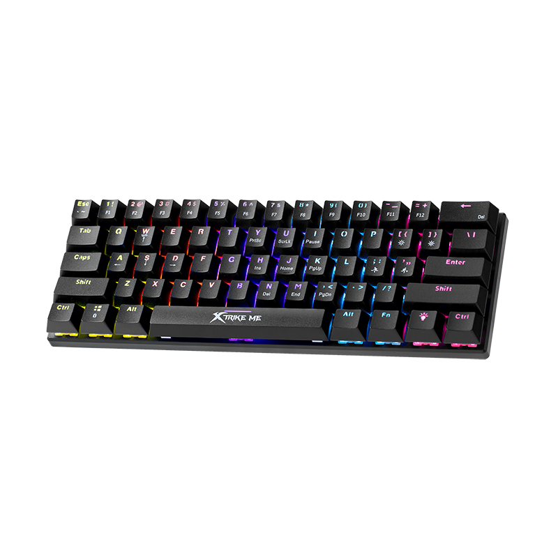 Xtrike Me GK-916 60% Mechanical Gaming Keyboard RGB Rainbow Backlit Red Switch - 61 Keys