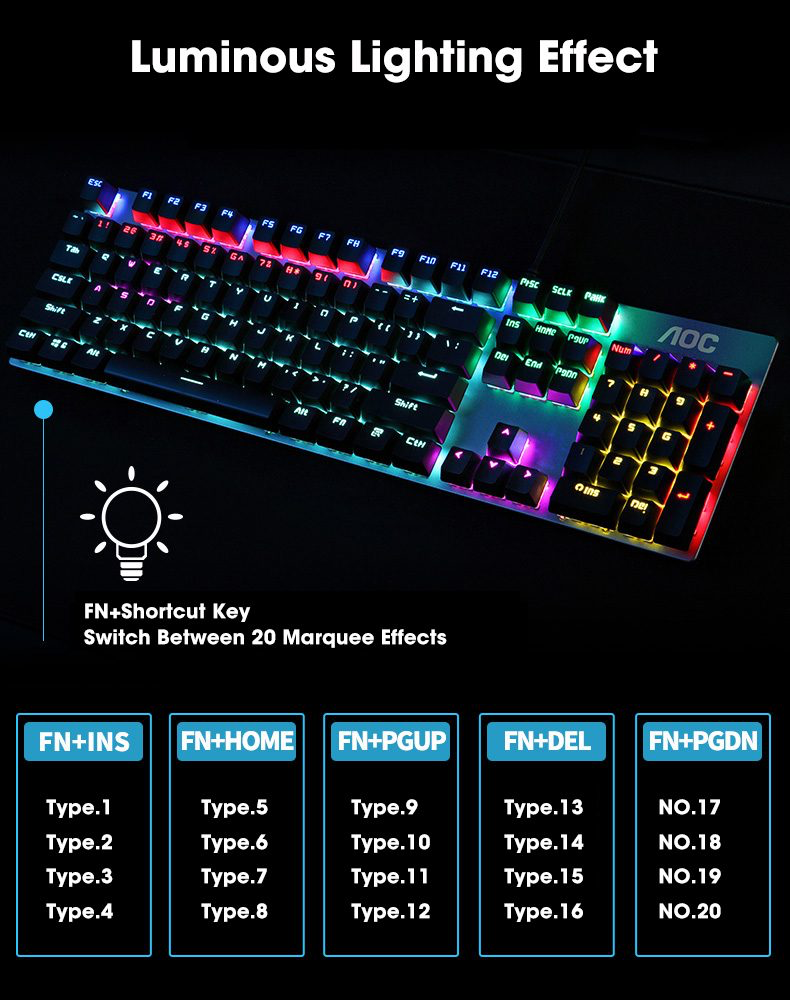 AOC GK-410 MECHANICAL RGB KEYBOARD