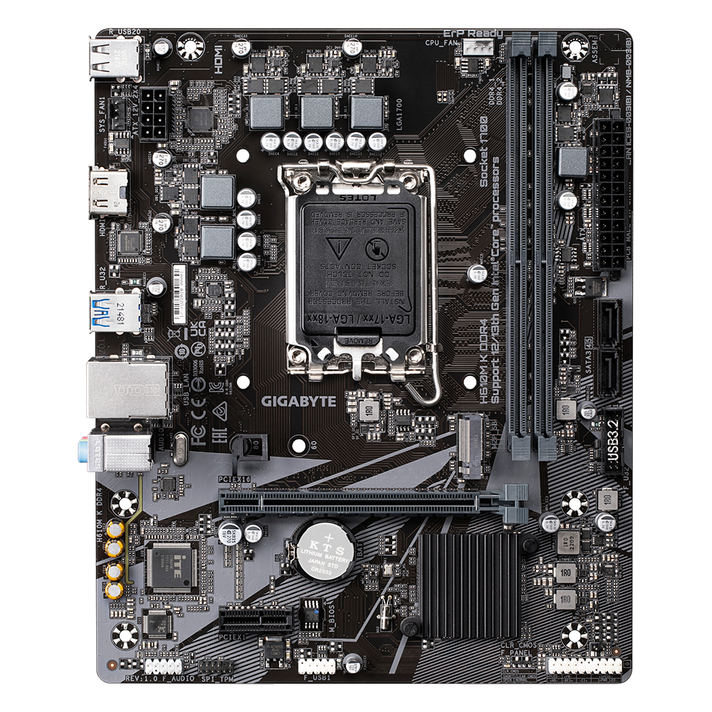 GIGABYTE H610M K DDR4 Motherboard - Intel 12th/13th/14th Gen Gaming PC Build