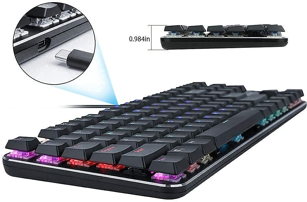 E-YOOSO Z-66 RGB Mechanical Gaming Keyboard - 87 Keys Blue Switch TKL