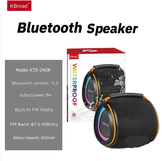 KTS-2408 Portable 12W Music Hifi Super Bass Sound RGB BlueTooth Wireless Speaker