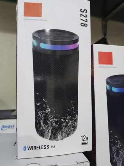 S278 Waterproof Bluetooth Speaker - Portable Wireless Bass Speaker with RGB LED Lights