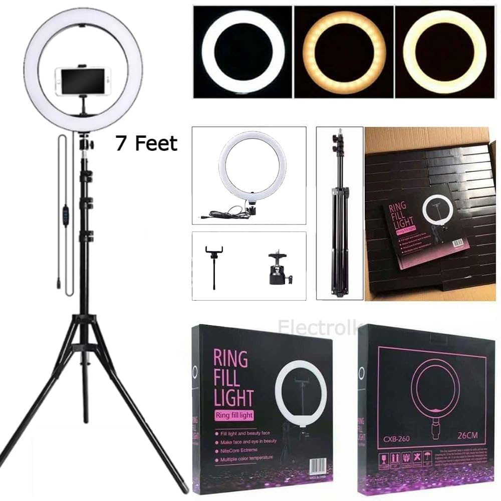 HX-260 26cm LED Studio Camera Ring Light with phone stand