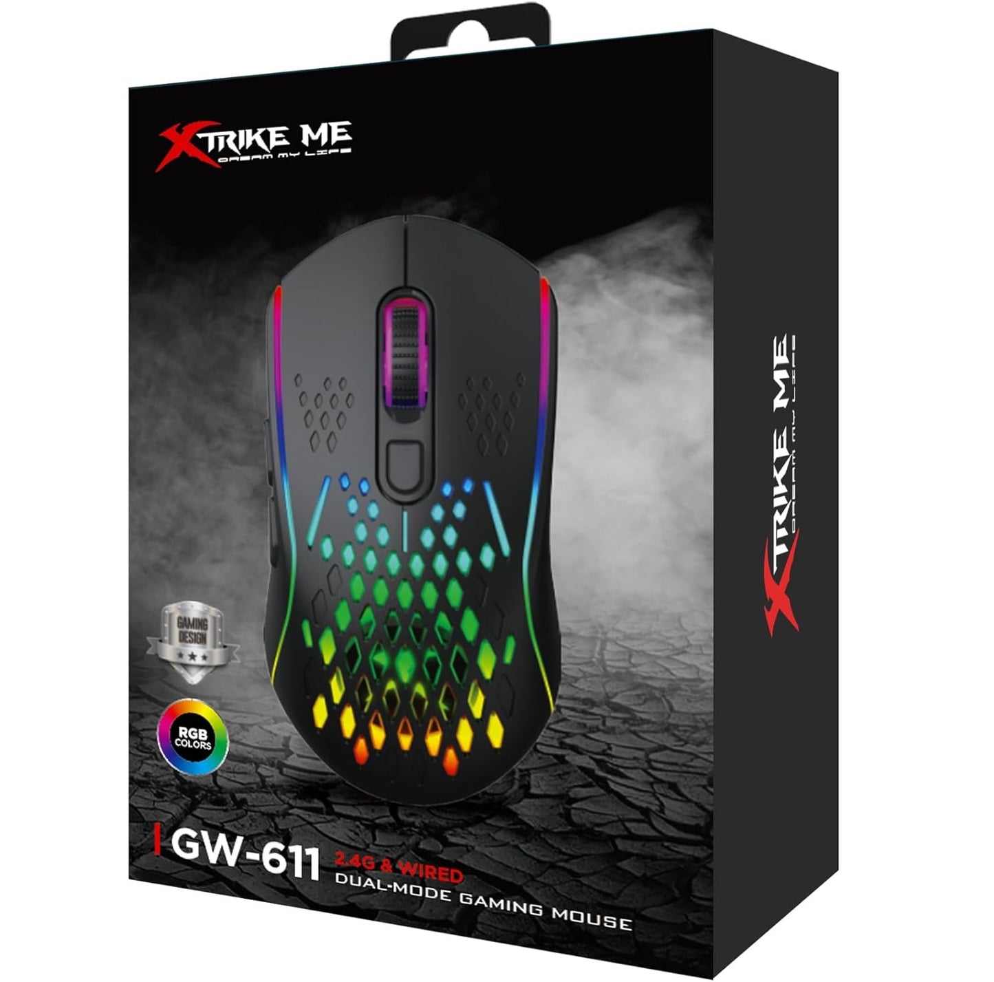 Xtrike Me GW-611 Wireless Gaming Mouse - RGB Backlit 8000 DPI Dual Mode