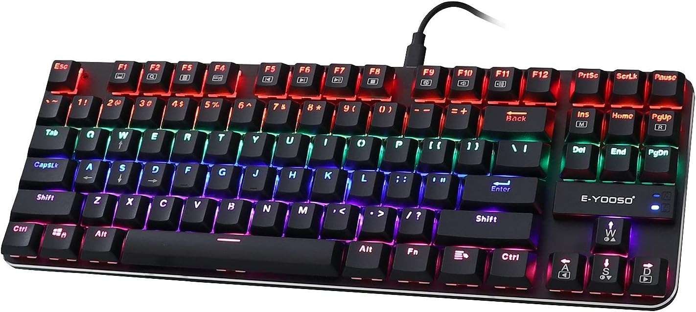 E-YOOSO Z-66 RGB Mechanical Gaming Keyboard - 87 Keys Blue Switch TKL