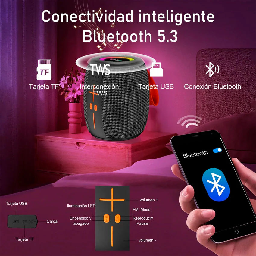 Kbroad KTS-2310 Rechargeable Waterproof RGB USB/SD/FM Small BT Speaker