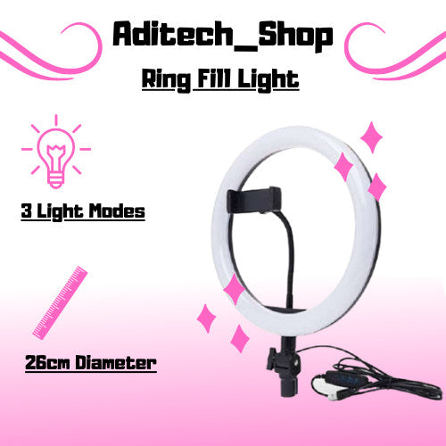 HX-260 26cm LED Studio Camera Ring Light with phone stand
