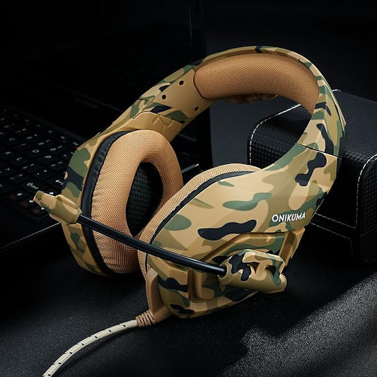 ONIKUMA K1B Stereo Gaming Headset - Camouflage Design with Mic for PC, PS4, Xbox