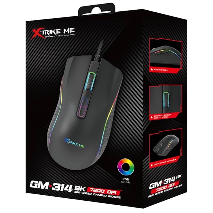 Xtrike Me GM-314 RGB Gaming Mouse - Programmable Buttons, Optical Sensor, Wired USB Gaming Mouse