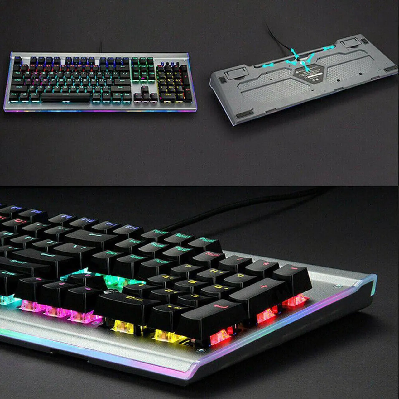 HP GK-520 RGB Mechanical Gaming Keyboard - Linear Black Switches, Anti-Ghosting, Backlit Wired Keyboard