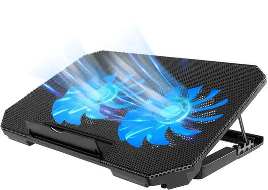 CB202 RGB Gaming Laptop Cooling Pad - 12-17 Inch Notebook Cooler Stand with Dual USB Ports & Adjustable Height