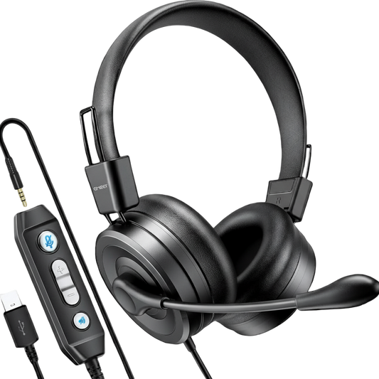 EMEET HS20 Gaming Headset with Microphone - USB Wired Headphones for PC, Laptop & Call Center