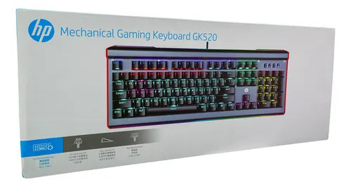 HP GK-520 RGB Mechanical Gaming Keyboard - Linear Black Switches, Anti-Ghosting, Backlit Wired Keyboard