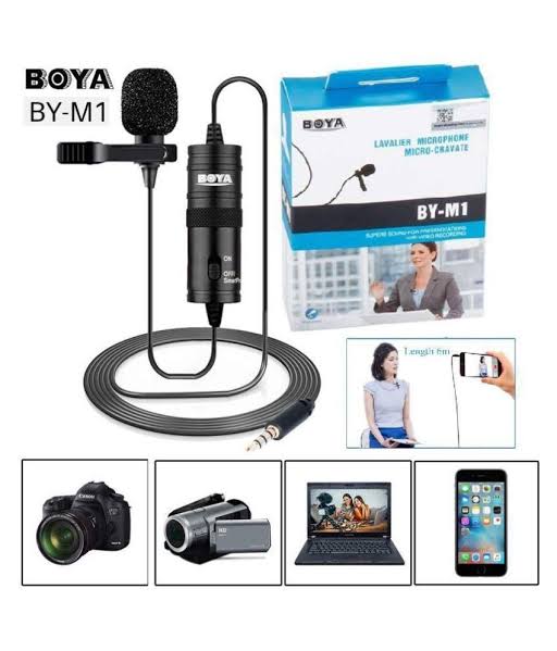 BOYA BY-M1 Lavalier Microphone - Professional Clip-On Mic for YouTube, Vlogging, Podcasting & Live Streaming