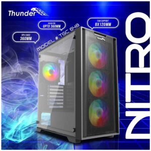 Thunder Nitro RGB Gaming Case TGC-648 ATX - Tempered Glass, 360mm Liquid Cooling Support