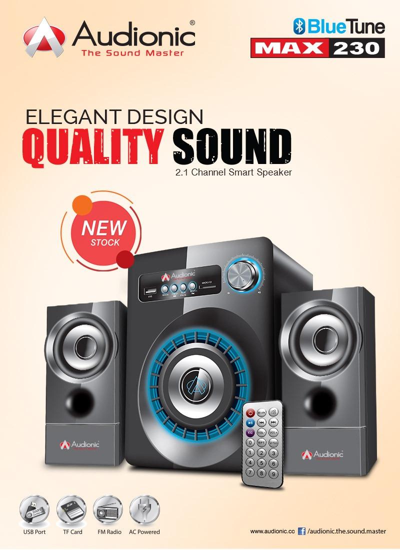AUDIONIC MAX 230 Bluetooth Speaker - Powerful Bass Gaming & Music Speaker