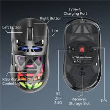 M7 Tri-Mode Wireless Gaming Mouse - 26000 DPI, RGB Backlight, Programmable