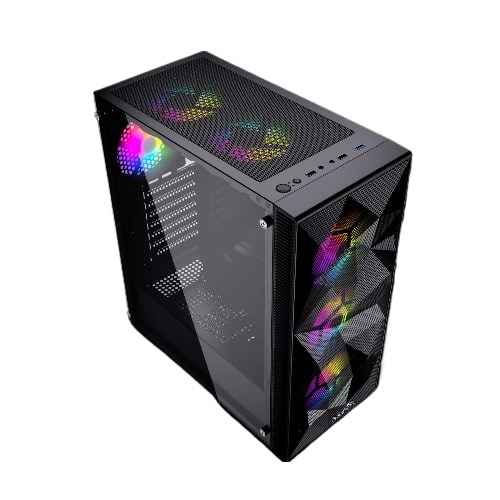 Thunder Triumph RGB Gaming Case ATX Mid Tower - 3 ARGB Fans, Tempered Glass, 360mm AIO Support