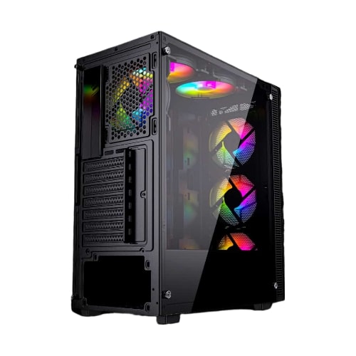 Thunder Triumph RGB Gaming Case ATX Mid Tower - 3 ARGB Fans, Tempered Glass, 360mm AIO Support