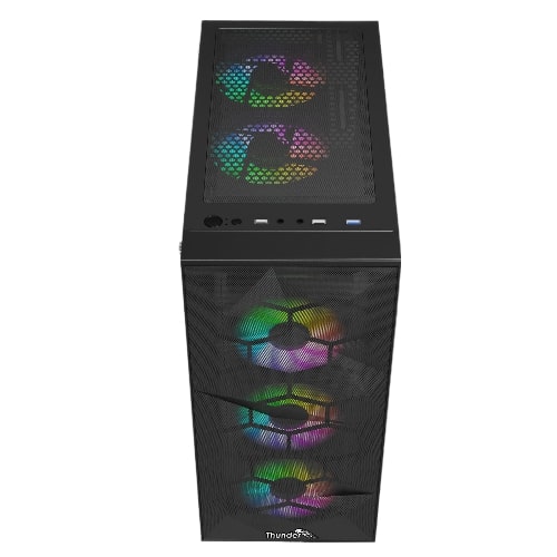 Thunder Triumph RGB Gaming Case ATX Mid Tower - 3 ARGB Fans, Tempered Glass, 360mm AIO Support